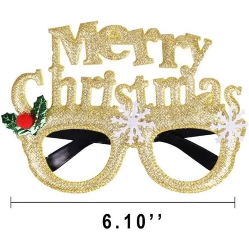 Max Fun 12Pcs Christmas Glasses Glitter Holiday Party Eye Glasses Frames‎ Photo